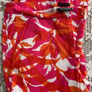 New York & Company Pink and Orange Floral Pants